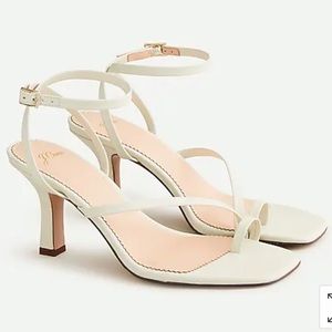 J Crew Strappy toe-ring heeled sandal, Ivory, size 7